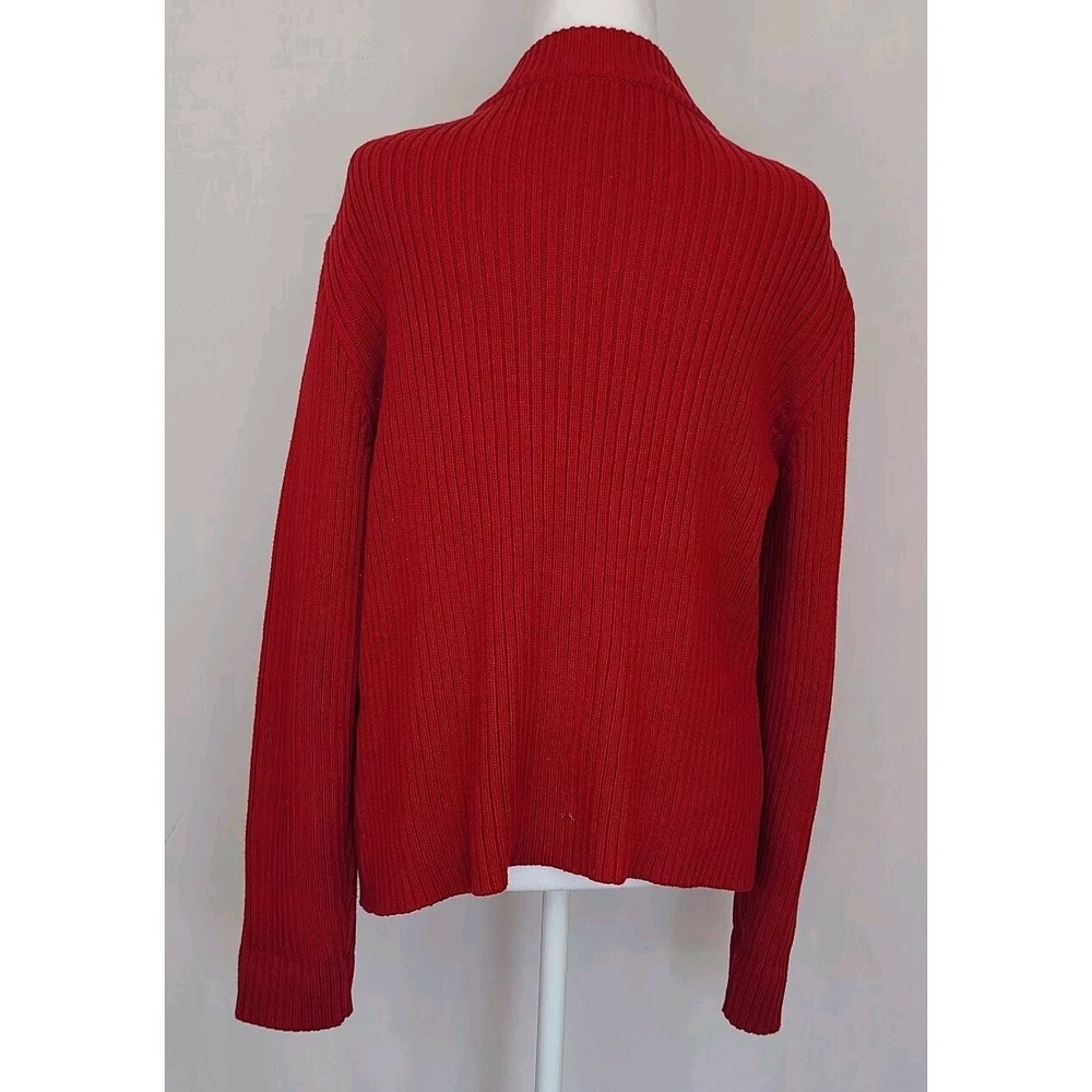 Chaps Womens Cosplay Double Breasted Military Cardigan X Large Red Chunky Ribbed - Picture 3 of 9